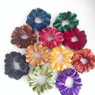 [VELVET] Dây buộc tóc nữ Scrunchies trơn SIZE SMALL vải nhung mềm mịn, dây cột tóc nhung bản 2CM độ nhún dày- Minimiu