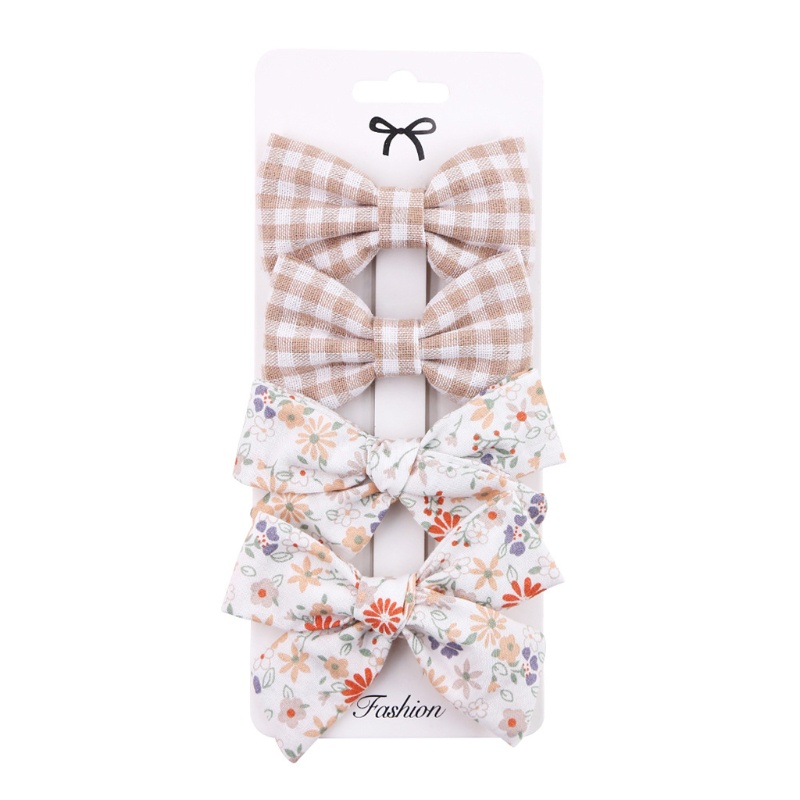 Set 4 Kẹp Tóc Hình Nơ Dễ Thương Cho Bé Gái