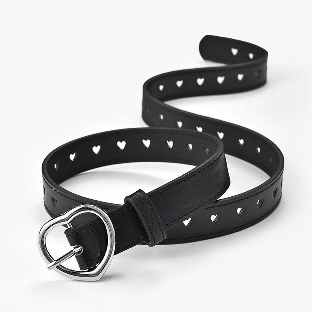 Thắt Lưng Da Khóa Kim Loại Hình Trái Tim Phong Cách Vintage Thời Trang Unisex