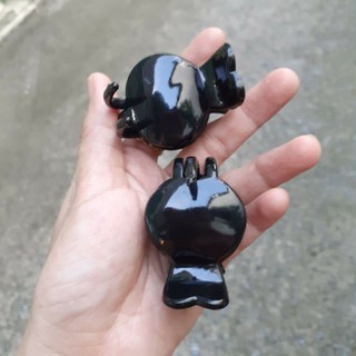 Kẹp tóc 3 răng tròn màu đen bóng (Ảnh thật)