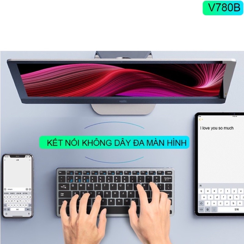 Bàn Phím Chuột Mini Pin Sạc Bluetooth 3.0 5.0 USB 2.4 KB-1 Dùng Cho Máy Tính Laptop SmartTV Bảo Hành Lỗi Đổi Mới