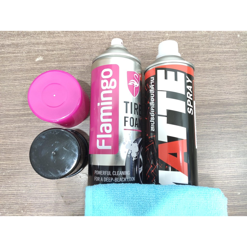 Bộ Làm Đậm Màu Sơn Sạch Lốp Nhựa Nhám Lube71 Matte Flamingo TIRE Kèm Khăn