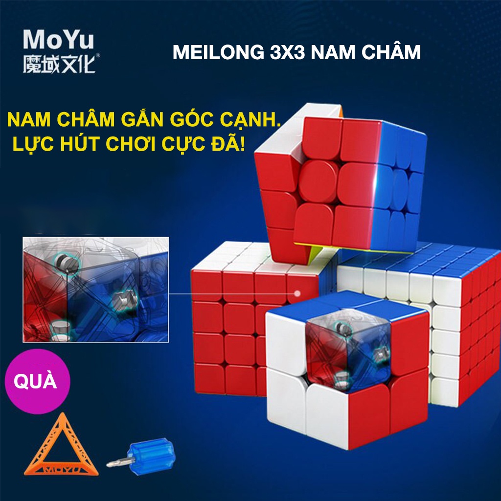 Rubik 3x3 moyu meilong 3M Có Nam Châm Stickerless Rubic Chính Hãng Moyu - Shop Speed Cube