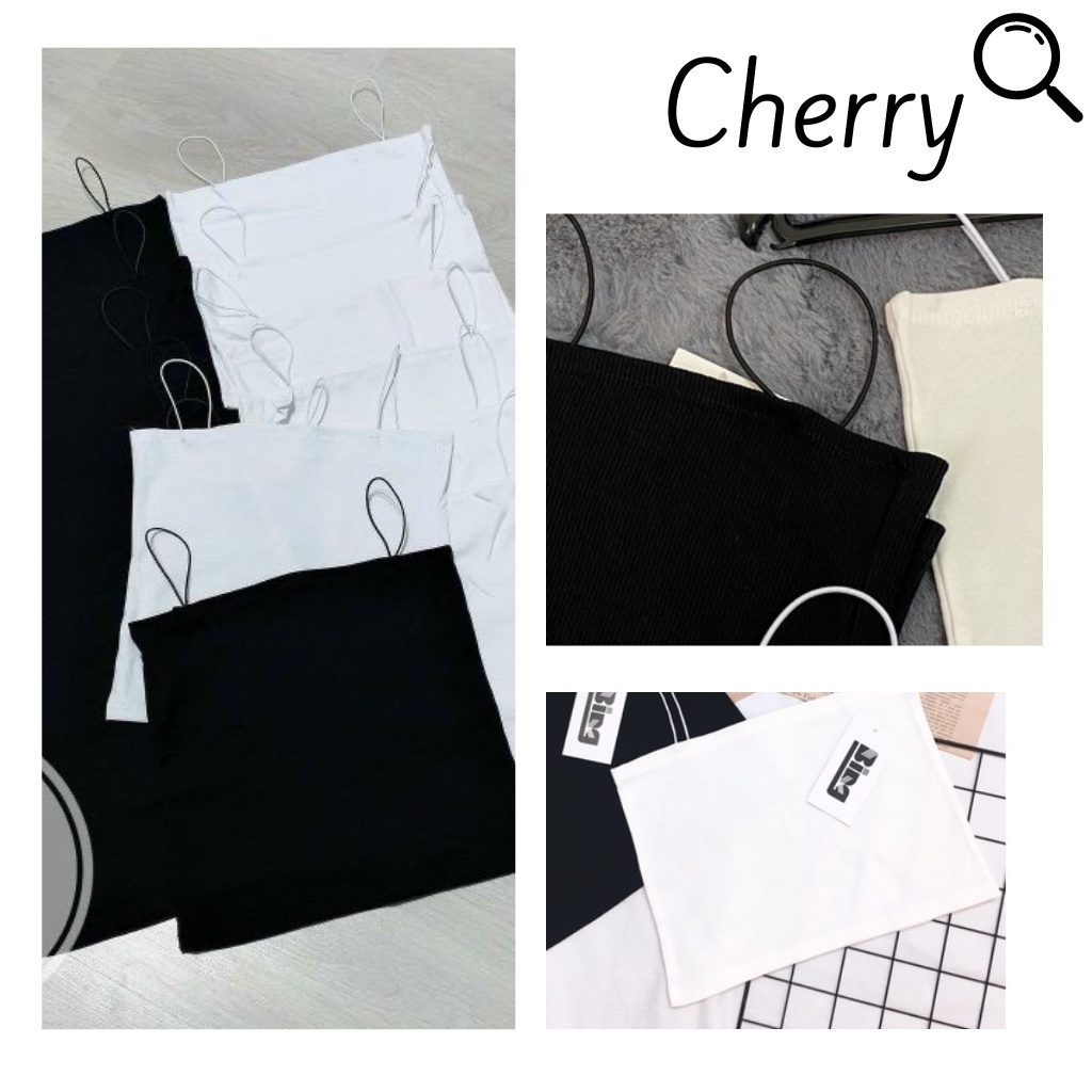 Áo hai dây nữ bản to croptop dây bún dáng ôm CHERRY áo 2 dây ngang ngực cotton thun ống ôm body V054 | WebRaoVat - webraovat.net.vn