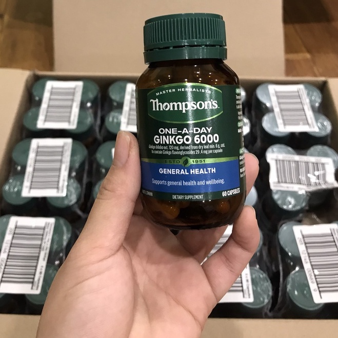 Bổ não Ginkgo Biloba 6000mg Thompson's 60 Viên