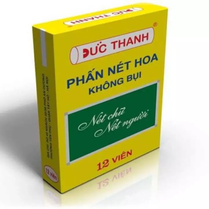 Hộp 12 viên Bút phấn trắng không bụi Đức Thanh