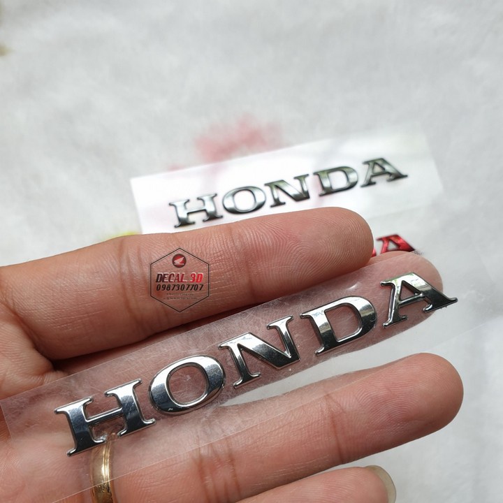 TEM HONDA CHỮ NỔI MÀU BẠC HÀNG CAO CẤP DÀI 8 CM - 1 CHỮ