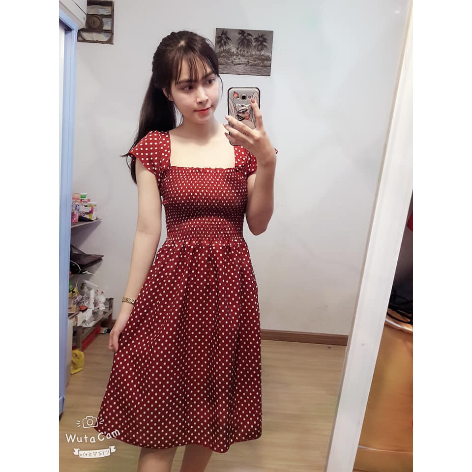 Đầm bi nhúng dây chéo lưng ( 3sp bất kì giá sỉ )