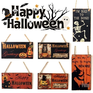 Biển Hiệu Treo Cửa Trang Trí Halloween Hình Đầu Lâu Phù Thủy