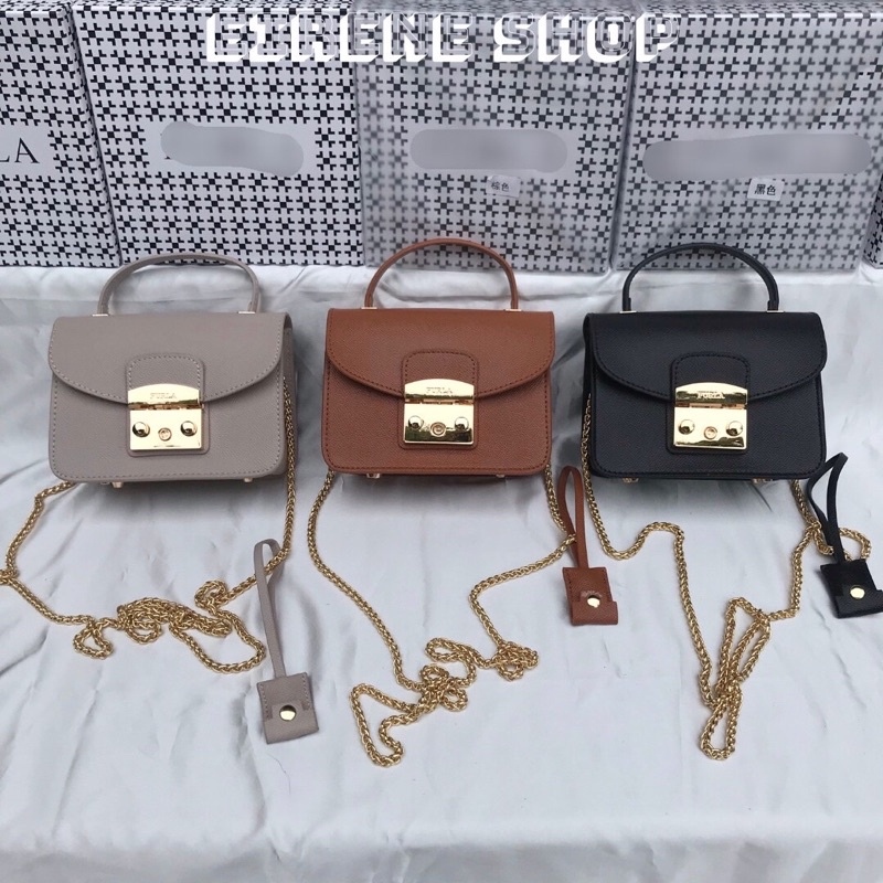 Túi xách nữ Phơ La có quai xách và dây đeo chéo tháo dời sz 18 khoá bấm