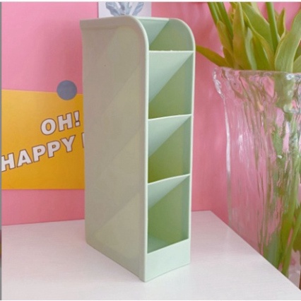 Hộp Đựng Viết, Kệ Đựng Bút Để Bàn Mini Màu Trắng-Pastel Nhiều Ngăn