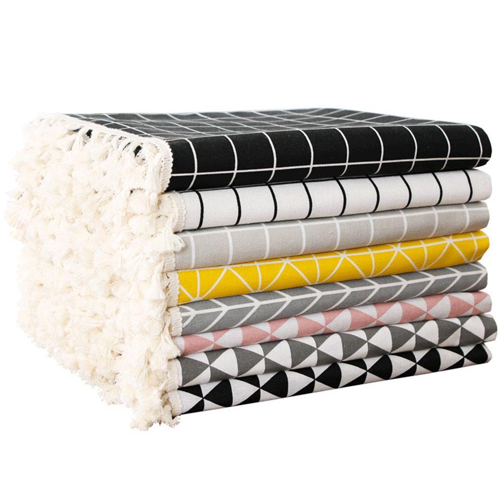 Khăn Trải Bàn Chất Liệu Cotton Lanh Hình Chữ Nhật Họa Tiết Kẻ Sọc Màu Vàng Chống Bụi Trang Trí Nhà Cửa / Khách Sạn / Nhà Bếp