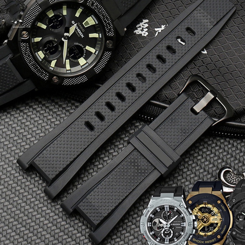 Dây Đeo Cao Su Silicone Chống Nước Cho Đồng Hồ Casio G SHOCK GST Series GST-210 / W300 / 400G / B100 26 * 14