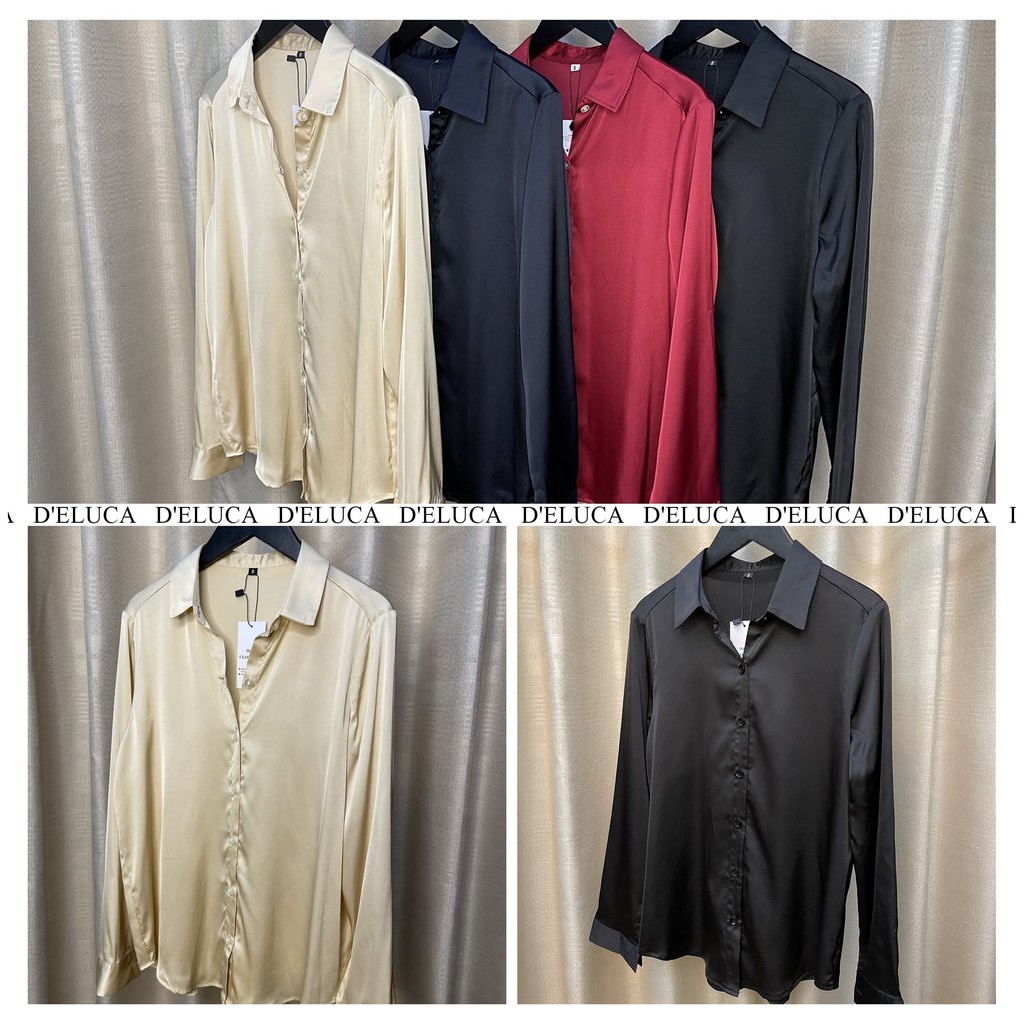 [Hình Thật+Video Tự Quay] 💖 Áo Sơ Mi Nữ Lụa Hàn Cổ Đức Cao Cấp 💖 Sơ-Mi Trơn Công Sở Cá Tính (Có Sẵn)