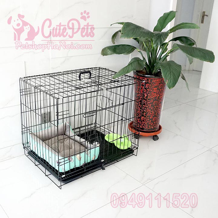 Lồng sơn tĩnh điện Size L 75x48x57cm có thể gấp gọn - CutePets Phụ kiện chó mèo Pet shop Hà Nội