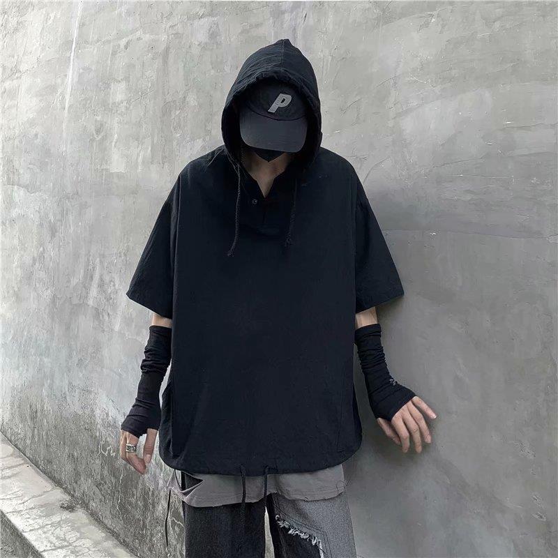 Áo Hoodie Tay Ngắn Thời Trang Phong Cách Năng Động Cho Nam