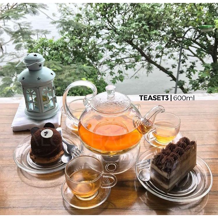 [Mã LIFEXANH03 giảm 10% đơn 500K] Bộ ấm trà thuỷ tinh - SET 3 (Thủy tinh chịu nhiệt - Borosilicat) - TEASET