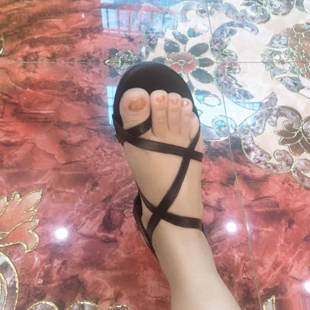 [ẢNH THẬT] Giày đế bệt xỏ ngón, 2 dây chéo