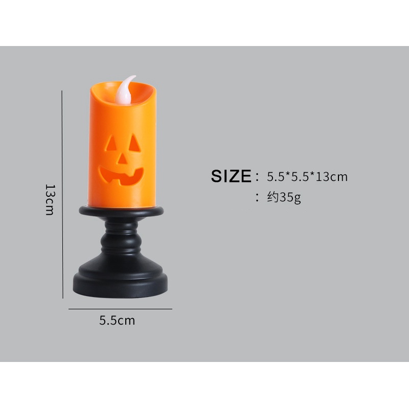 Nến điện tử hình bí ngô trang trí bàn tiệc Halloween