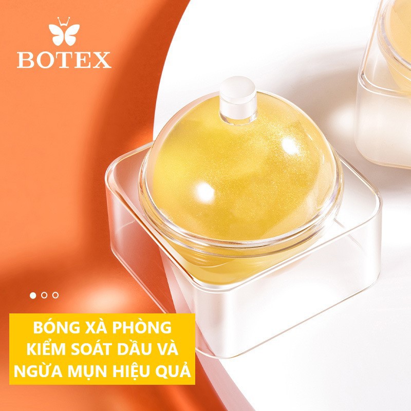 Bóng Xà Phòng Rửa Mặt BOTEX Vàng Nano 24K BT26 Làm Sạch Dưỡng Ẩm Kèm Túi Lưới 110g