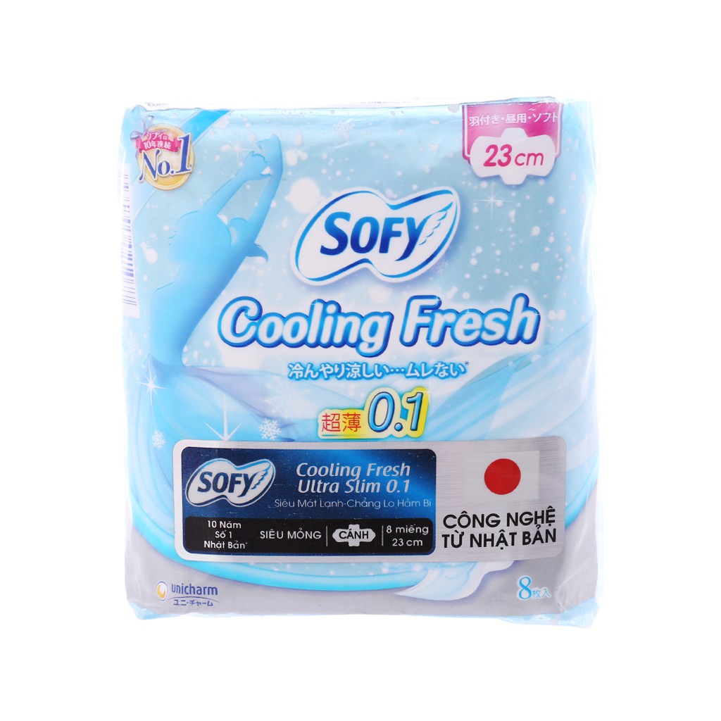 Combo 6 gói Băng Vệ Sinh Sofy Cooling Fresh Ultra Slim 0.1 Gói 8 Miếng