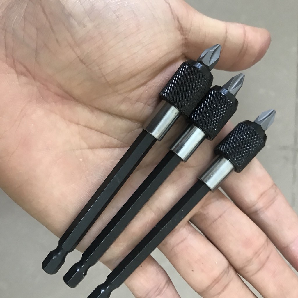 Đầu nối dài mũi vít có khóa cho máy khoan chuôi lục giác dài 10mm Tặng 1 mũi vít