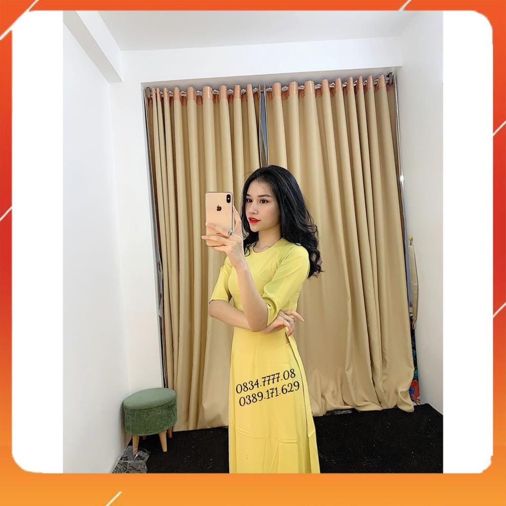 [ KHUYẾN MÃI SỐC] Áo Dài Lụa Nhật Trơn _áo dài may sẵn _áo dài cổ cao và cổ tròn
