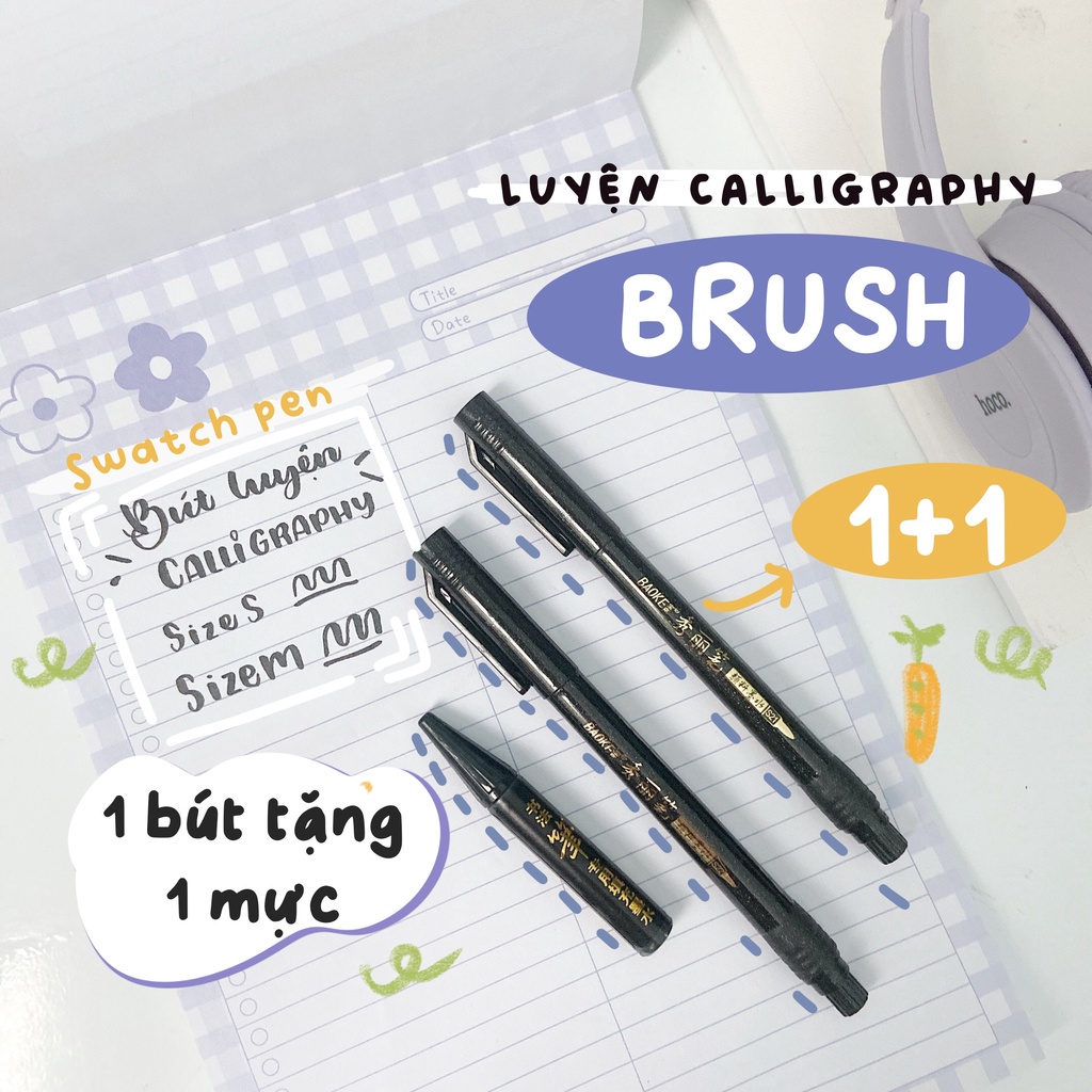 Bút Brush Viết Calligraphy Bullet Journal giá rẻ - Có thể refill mực