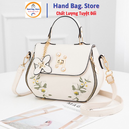 Túi Xách Nữ Quai xách Thời Trang, Chất Liệu Da PU Cao Cấp, Họa Tiết Thêu Hoa Đẹp Đủ Màu Sắc - HandBag.Store 111