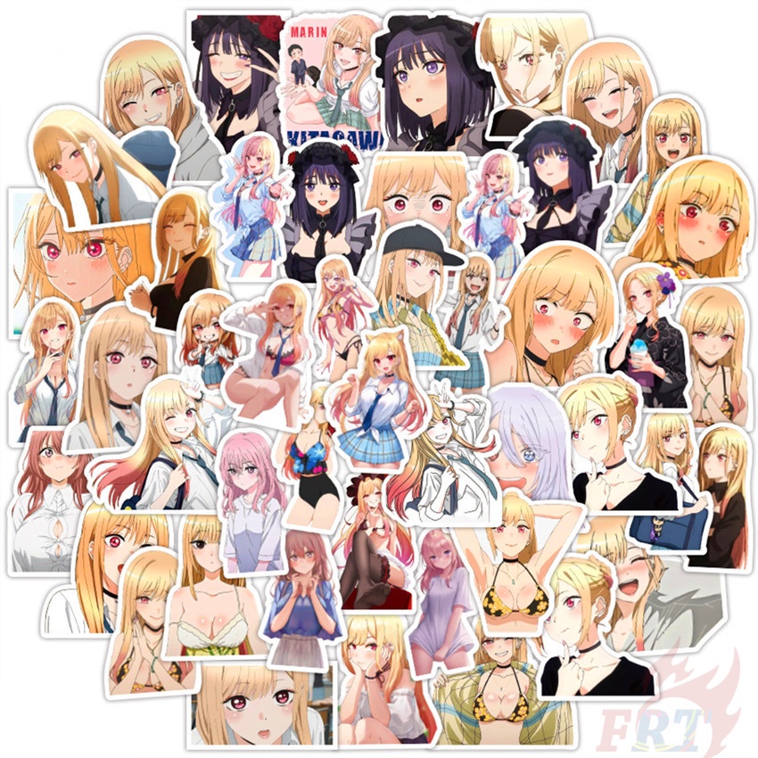 Bộ 100 Cái/Bộ ❉ Miếng Dán Trang Trí Hình Nhân Vật Darling ❉ Sticker Dán Tường Chống Thấm Nước Hình Kitagawa Marin Gojo Wakana