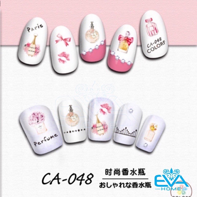 Decal Dán Móng Tay 3D Nail Sticker Tráng Trí Hoạ Tiết Chai Nước Hoa Paris Perfume CA048