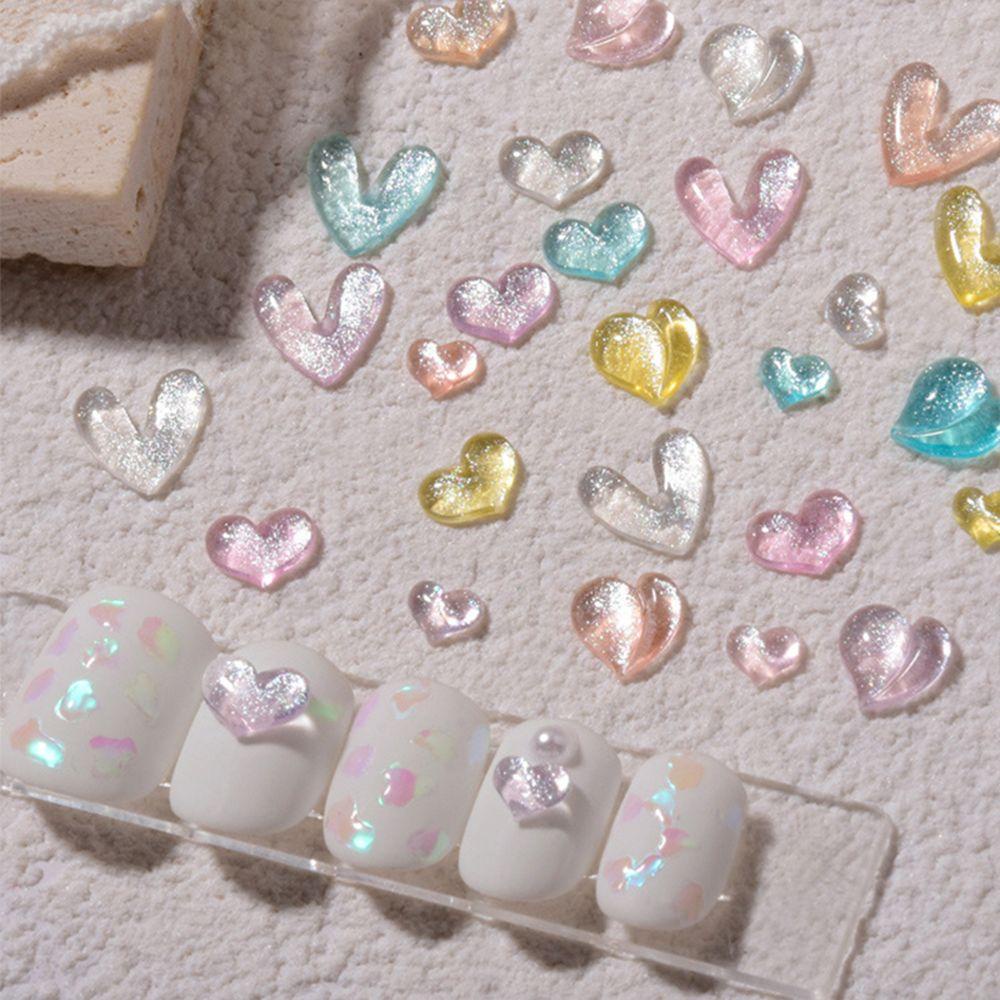 Móng Tay Giả Hình Trái Tim 3D DYRUIDOJ|Bộ 30 Phụ Kiện Trang Trí Móng Tay Xinh Xắn|Phụ Kiện Trang Sức Trang Trí Móng Tay Xinh Xắn