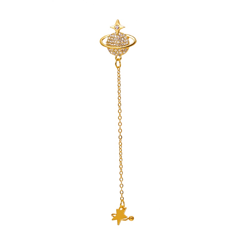 Khuyên tai chuỗi dài đính đá Zircon không cần lỗ thiết kế mới sáng tạo