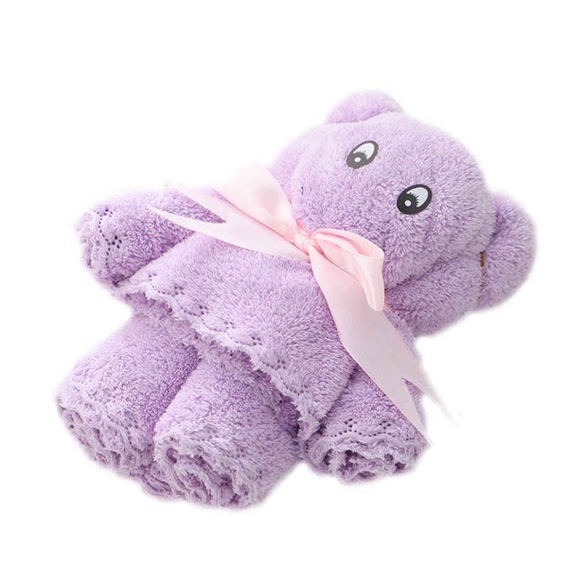 Khăn Lau Tay / Mặt Bằng Vải Lông Cừu San Hô Thấm Hút Nước Hình Gấu Dễ Thương