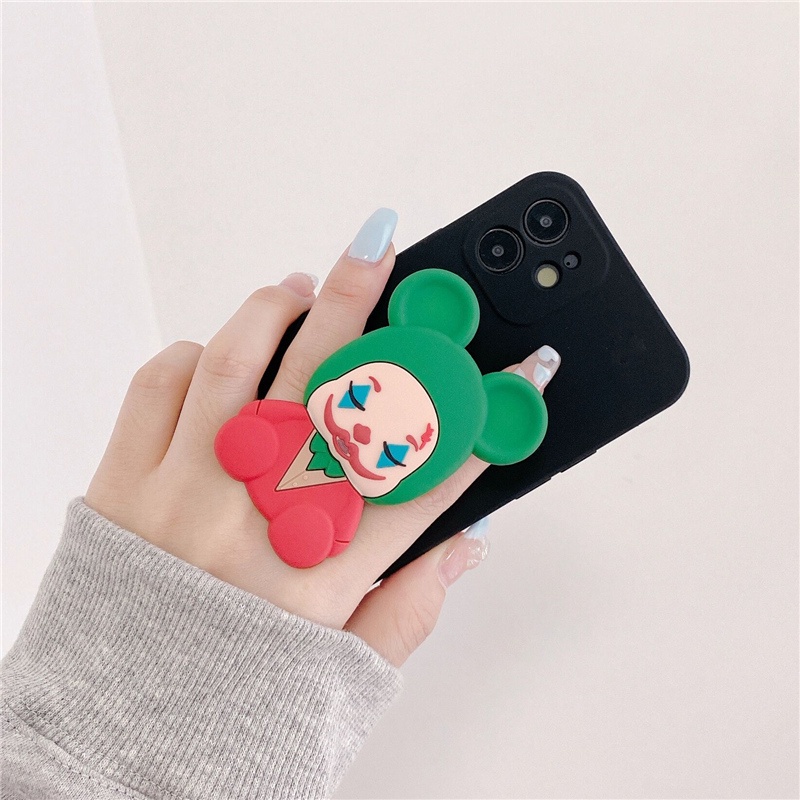 Ốp điện thoại mềm có giá đỡ túi khí hình chú hề cho Samsung S6 S7 EDGE S8 S9 PLUS S10 LITE S20 FE S21 ULTRA