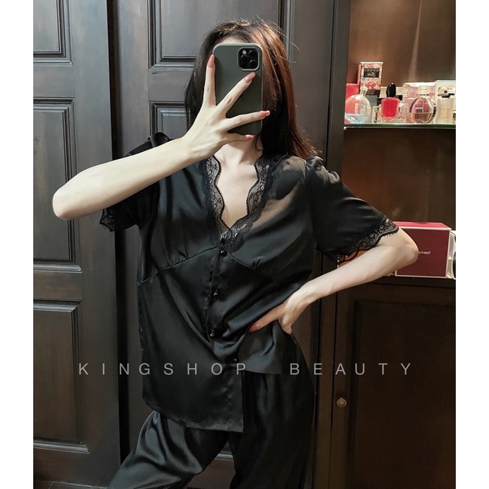 Set Pijama Phối ren ( Lụa Mềm ảnh thật )