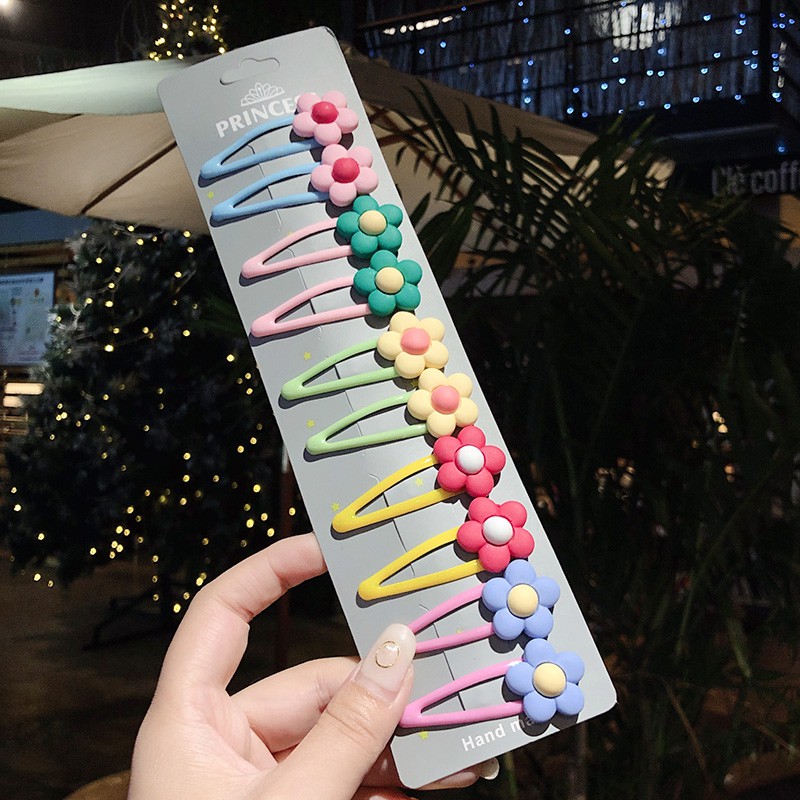 Set 2 kẹp tóc hình bông hoa (nhiều màu)