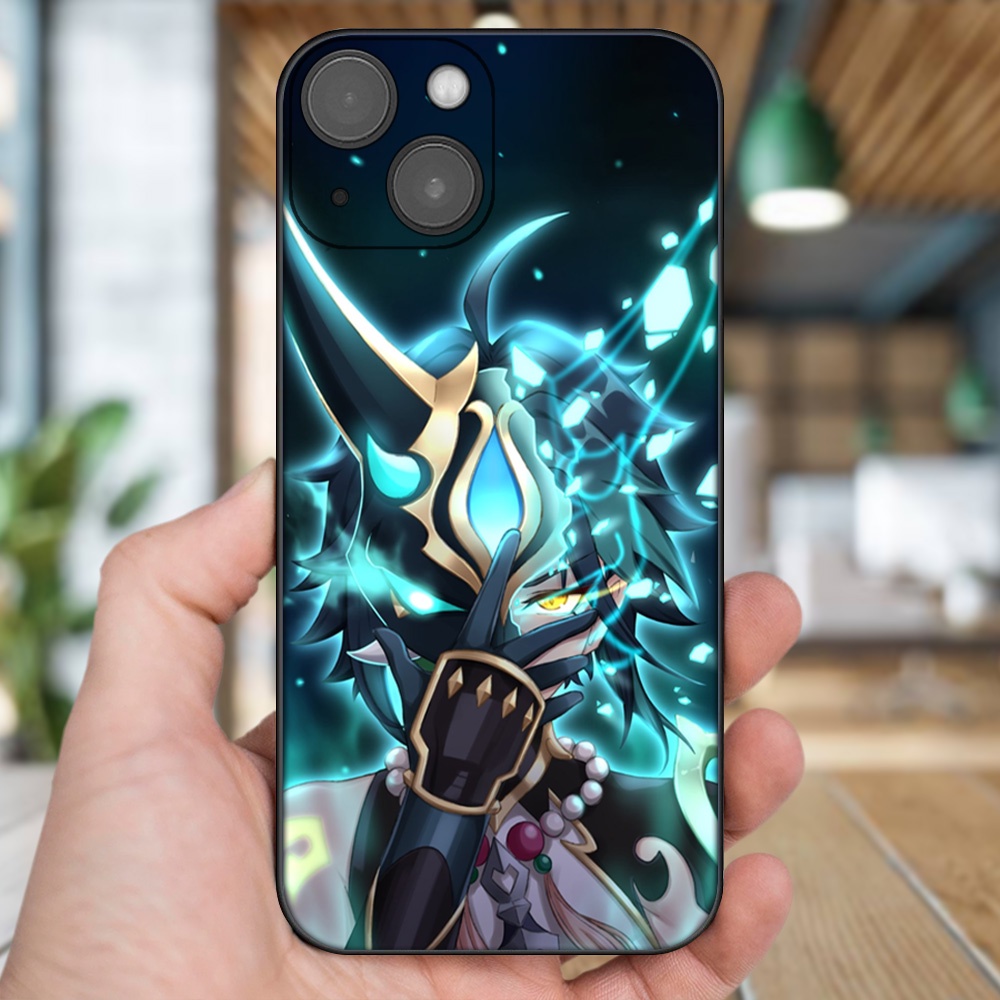 Ốp lưng iPhone 13 dẻo đen cạnh vuông in hình Xiao Genshin Impact