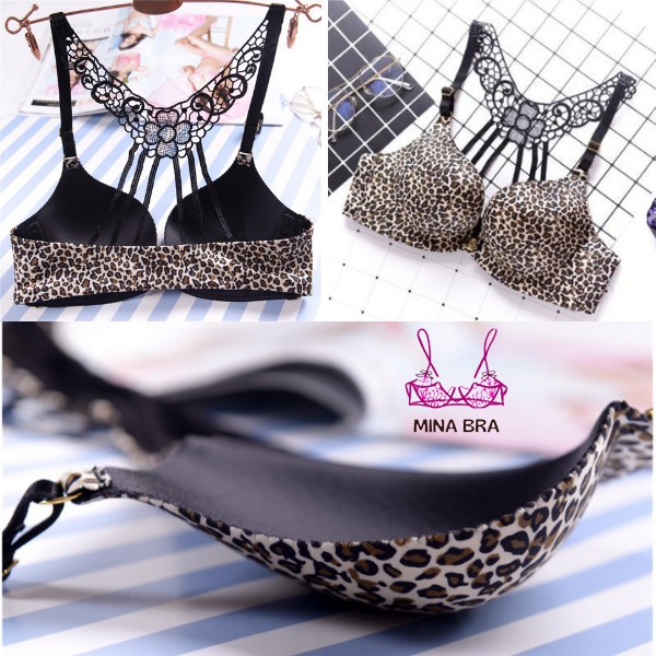 Áo Ngực Cài Trước Siêu Đẩy Thời Trang MINABRA Áo Lót Tạo Khe Họa Tiết Da Báo CT05 | BigBuy360 - bigbuy360.vn
