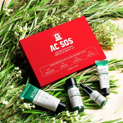 Bộ Sản Phẩm Some By Mi AC SOS AHA-BHA-PHA 30Days Miracle Repair Starter Kit 4 Sản Phẩm