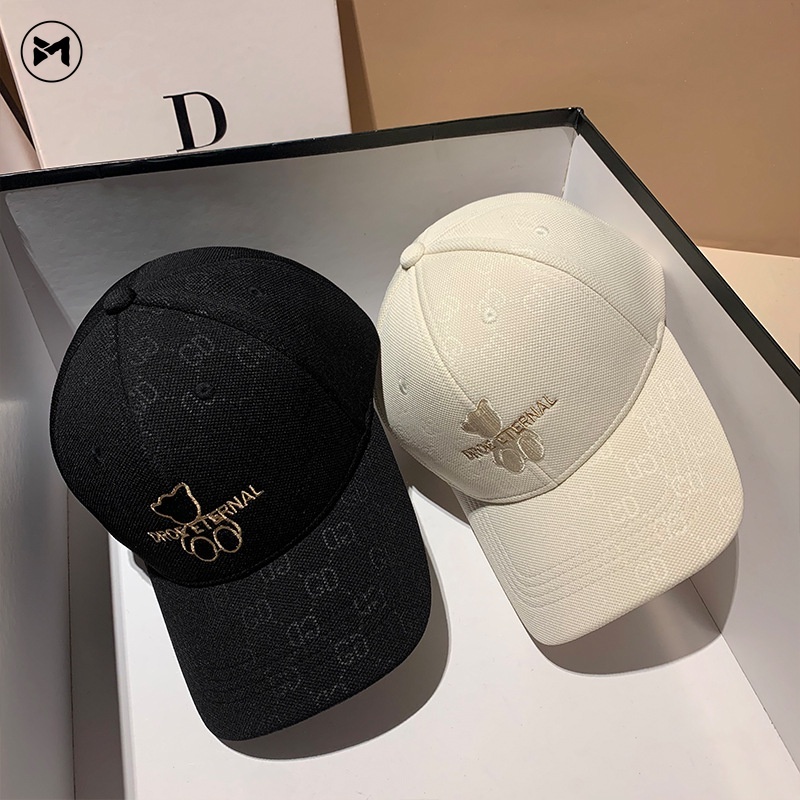 Mũ Lưỡi Trai Thêu Hình Gấu Cá Tính Thời Trang