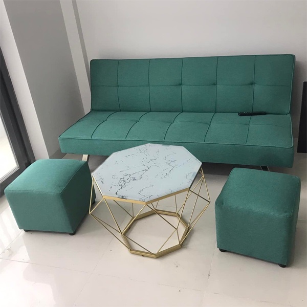 Bàn trà sofa KIM CƯƠNG  khung VÀNG ,kính cường lực BÁT GIÁC TRẮNG... SANG ..XỊN..