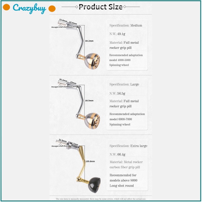 Cr Tay Quay Máy Câu Cá Cnc Bằng Kim Loại Thay Thế Diy