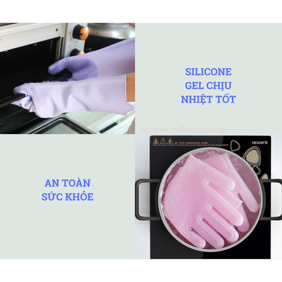 Bao Tay Rửa Chén Silicon Đa Năng, Găng Tay Rửa Bát Có Gai Tạo Bọt Vệ Sinh Nhà Cửa Tiện Lợi