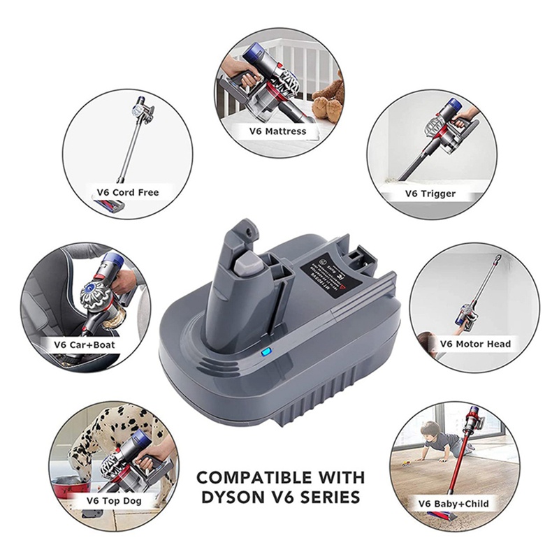 MAKITA Set 2 Bộ Chuyển Đổi Pin MT18DSV6 Cho Pin Lithium 18V BL1815 BL1830 Dyson V6 SV04 SV03 DC59 DC58