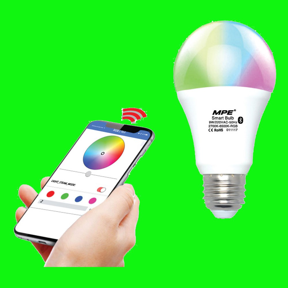 Đèn led Bulb smart LB-9-SM/LB-13-SM (NÊN MUA) ánh sáng nhiều màu,có thể kết nối wifi với điện thoại để điều khiển từ xa.