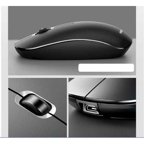 Chuột không dây Philips 2.4G Máy tính để bàn máy tính xách tay tiết kiệm điện cho văn phòng