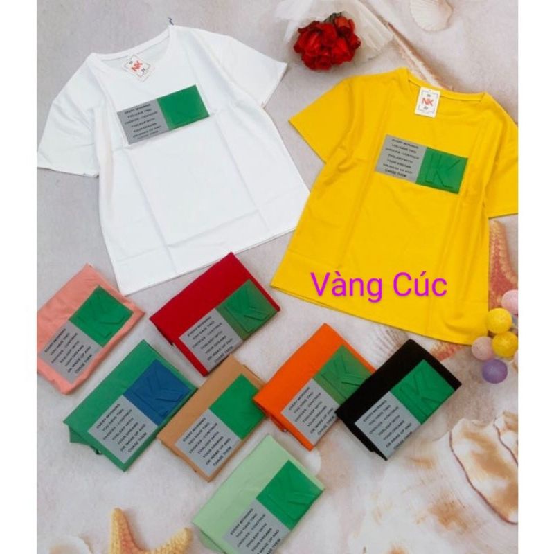 Áo thun nữ cổ tròn chất vải cotton 100% thoáng mát (size 47-65kg)