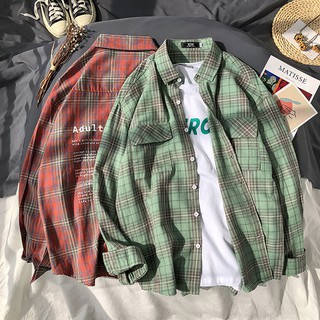 Áo Sơ Mi Dài Tay Sọc Caro Nam Nữ