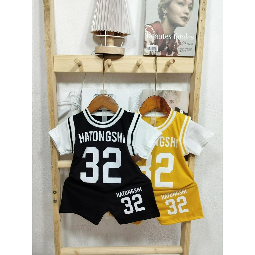 Bộ cộc tay thể thao, bo chun cổ và tay cho bé trai, bé gái, chất vải coton mềm mịn co dãn, thoáng mát